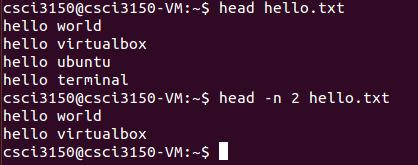 `head` example